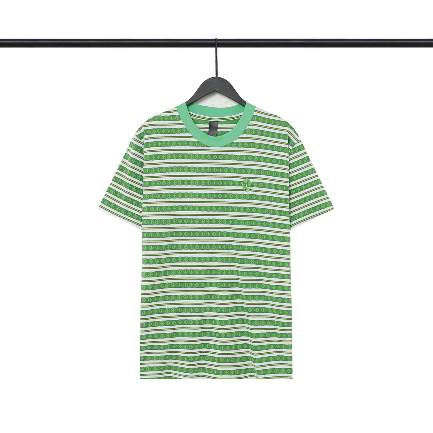 CHH Chrome Heart T Shirts Poison Home Stripe Jacquard Embroidery Short Sleeve Couple T-Shirt