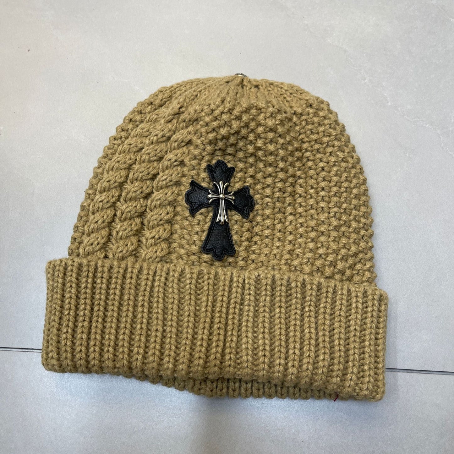 Chrome Heart Beanie Twist Wool Knitted Hat Ear Protector Headcap