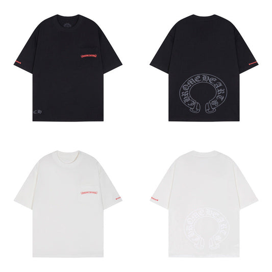 CHH Chrome Heart T Shirts Chrome Hearts Sanskrit Horseshoe Pattern Short Sleeve T-Shirt