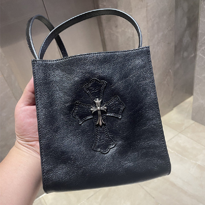 Chrome Heart Leather Bag Women's Bag Fashion Premium Sense