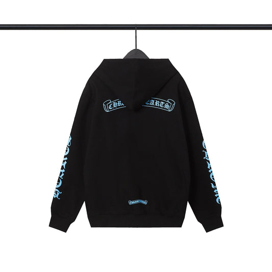 Chrome Heart HoodieCH Premium Lightning Blue Zipper Hooded Sweater Jacket Cardigan