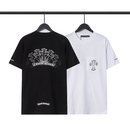 CHH Chrome Heart T Shirts Sanskrit Color Printing Loose Casual Crew Neck Short Sleeve T-Shirt