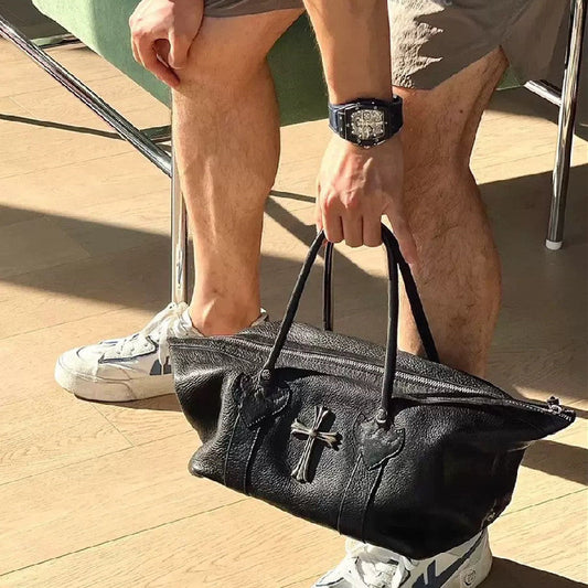 Chrome Heart Leather Bag Large Capacity Shoulder Bag