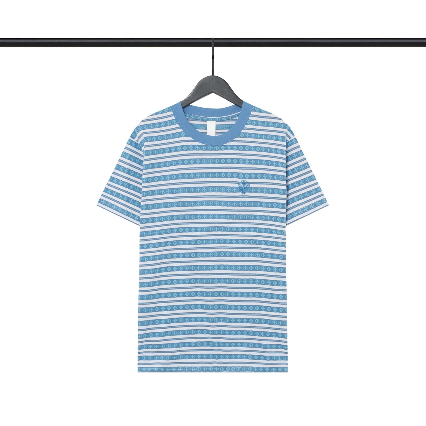 CHH Chrome Heart T Shirts Poison Home Stripe Jacquard Embroidery Short Sleeve Couple T-Shirt