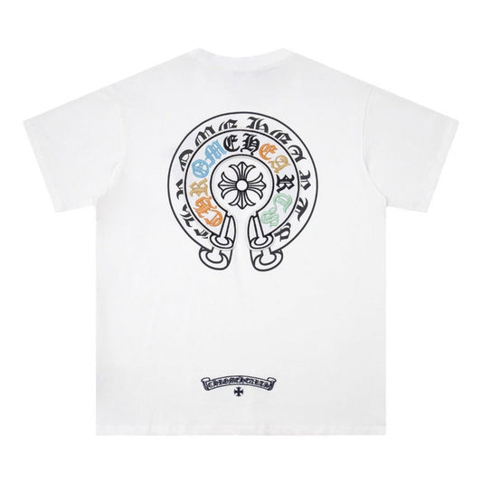 CHH Chrome Heart T Shirts Horseshoe Patch Embroidery Short Sleeve T-Shirt