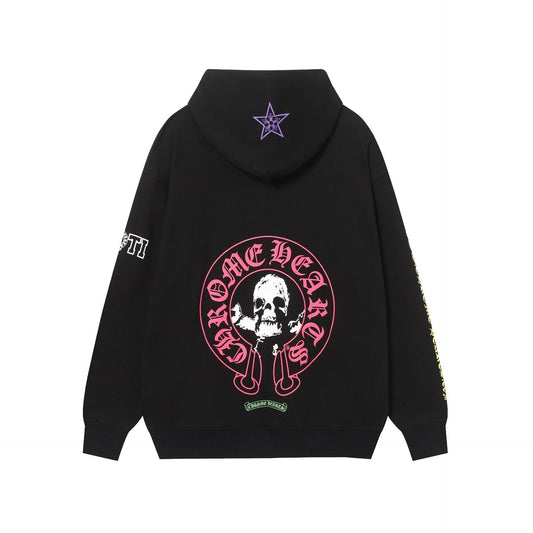 Chrome Heart Hoodie Crowe CH Red Skull Horseshoe Cross Sweater