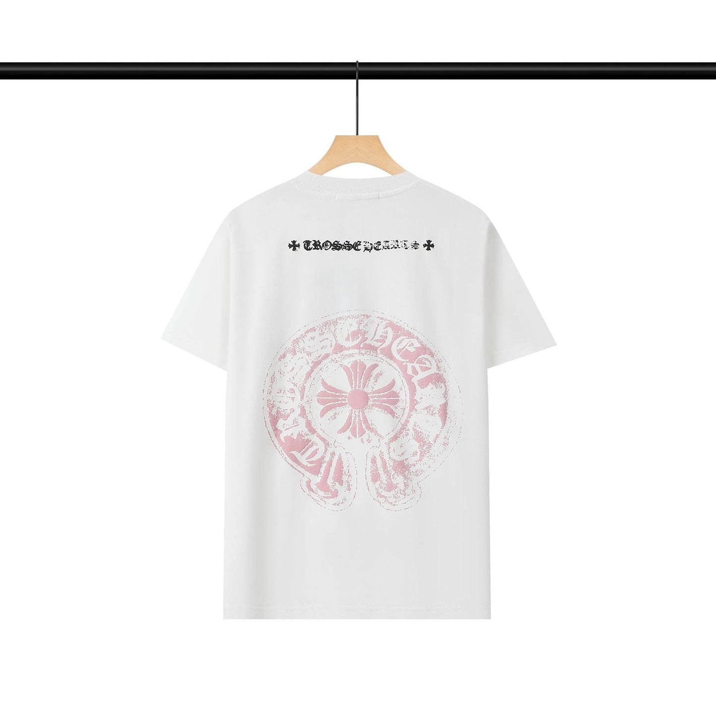 CHH Chrome Heart T Shirts Chrome Hearts Pink Sanskrit Print Short Sleeve T-Shirt
